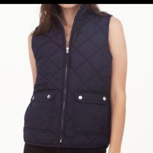 Thread & supply  blue zip front Puffer quilted vest